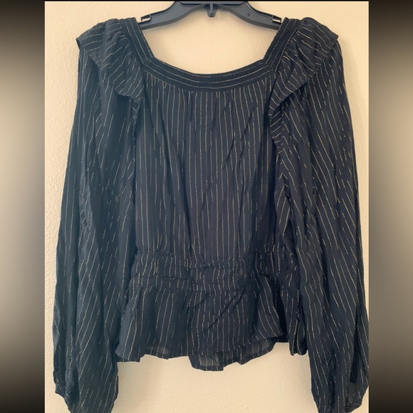 *NWT Women’s Gold Striped Black Top Blouse SIZE L NWT - Picture 9 of 9